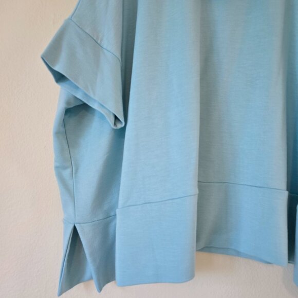 NWT Pretty Aqua Blue SS Pullover Hoodie Worshop Republic Clothing XL - Picture 7 of 16
